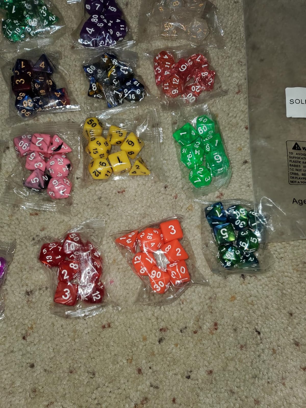 QMay 7 Sets Polyhedral Dice - 49 Pcs (7 X 7) DND Dice + 7 Drawstring Bags | 7 Colors D4 D6 D8 D10 D% D12 D20, Great for Dungeons&Dragons, MTG, Role Playing Table Games, Dice Goblins, RPG Players & DMs customer photo 2