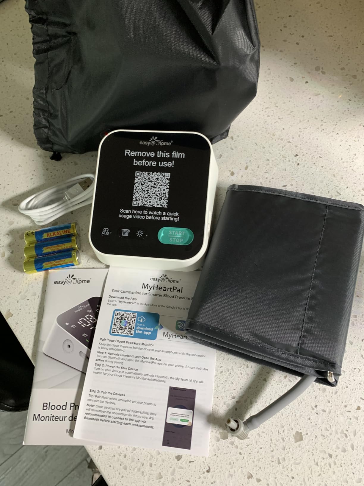 easy@Home Bluetooth Blood Pressure Monitor for Home Use - BP Machine | Free MyHeartPal App, Sync with Apple Health, LED Screen & Voice, Supports Apple & Android Devices customer photo 1