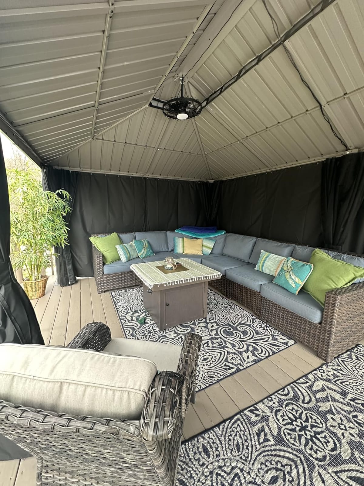PURPLE LEAF Outdoor Gazebo 11' x 13' w/Lights & 4.7