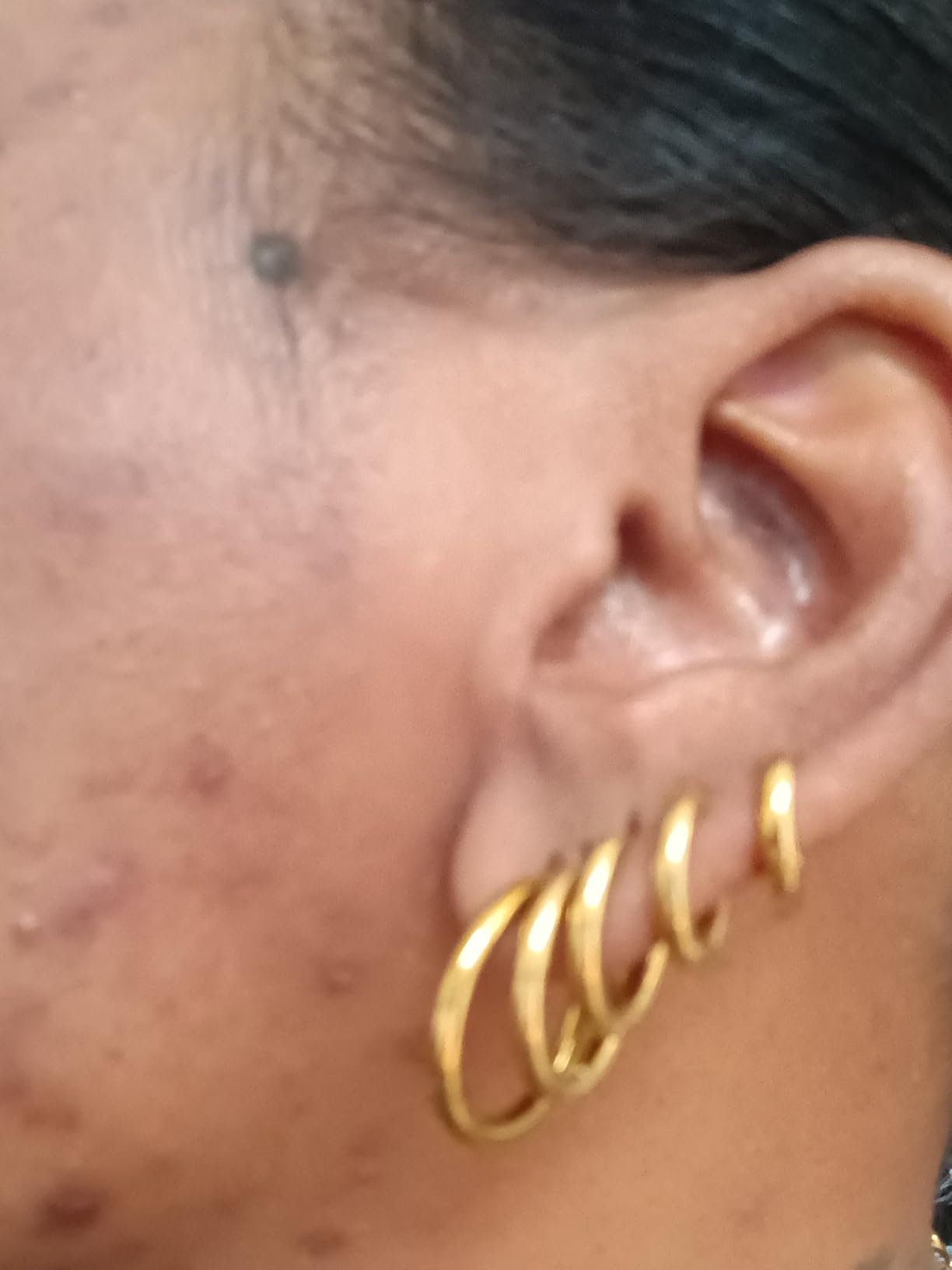 Small Gold Huggie Hoop Earrings Set for Women Stackable customer photo 1
