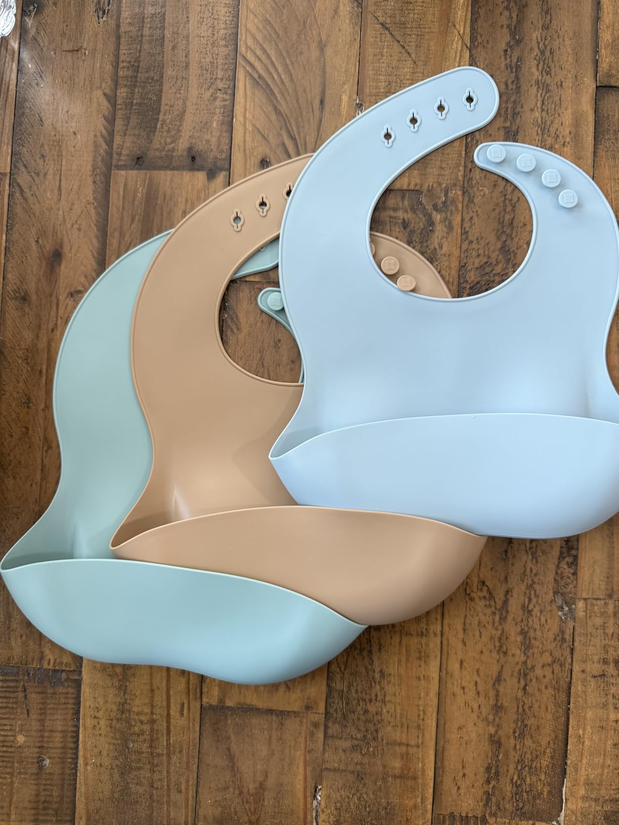 Cuddle Campus Set of 3 Silicone Bibs for Babies & Toddlers, Soft Adjustable Bibs with Pocket Food Catcher for Baby Girl, Boy customer photo 2
