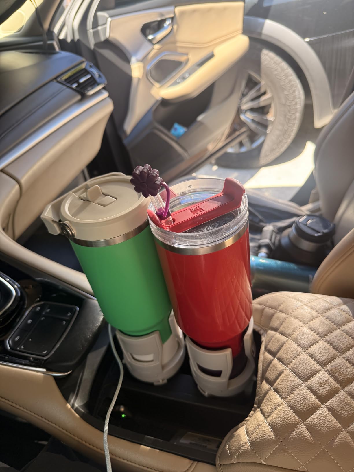 GORILLA GRIP Patent Pending Adjustable Car Cup Holder Expander, Black | Compatible with Most Cars, Keep Water Bottle Secure, Expands to Fit 18 to 48 oz Bottles, Yeti, Owala, Stanley, Coffee Mug customer photo 1