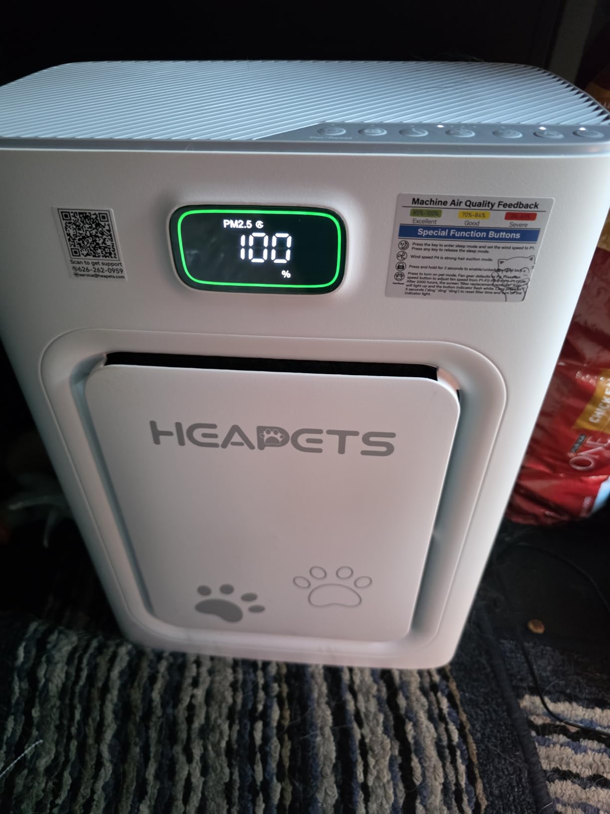 Pet Air Purifier for Home Large Room 2500 Sq Ft, H13 HEPA Double-Sided Filter with Washable Pre-filter, Adsorbs Pet Hair Dander Odor Allergies Smoke Dust, PM2.5 Air Quality Monitor, Auto Mode, P358 Grey customer photo 2