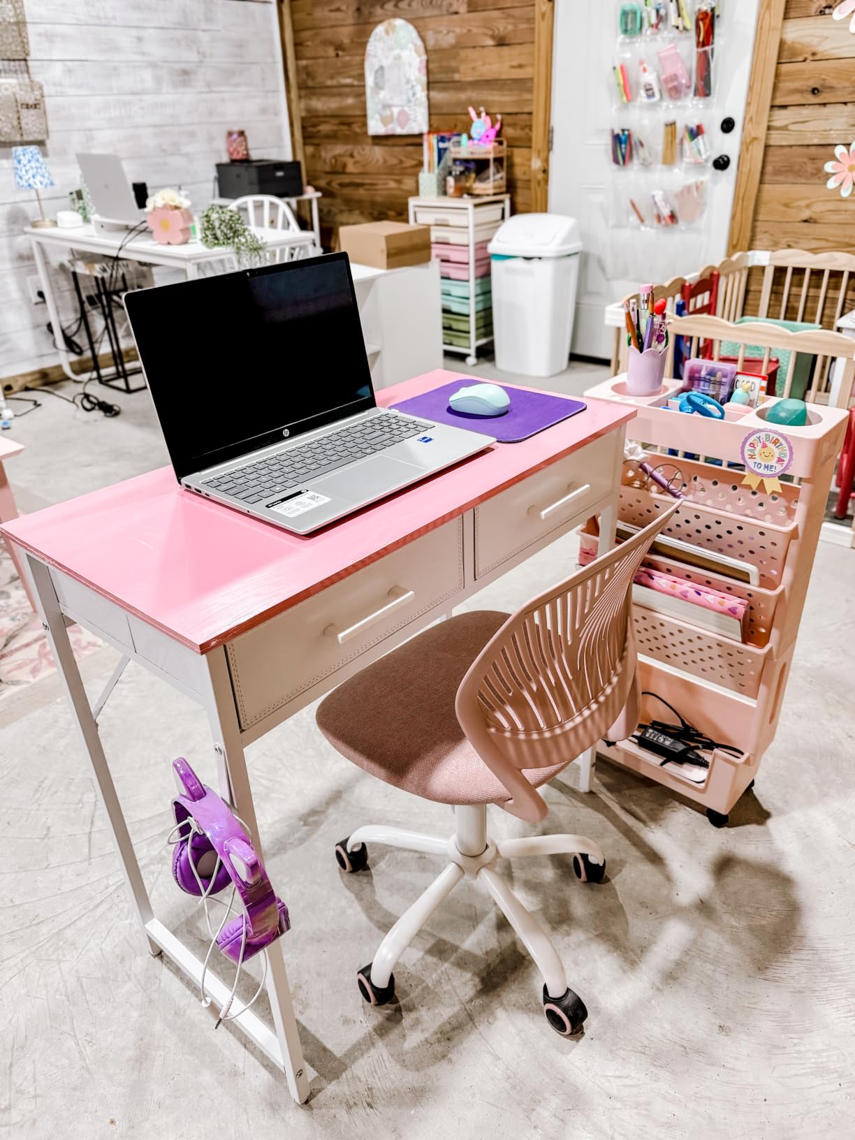 Pamray 32 Inch Small Computer Desk with 2 Drawers for Bedroom Study Writing Home Office Table for Small Spaces Black customer photo 2