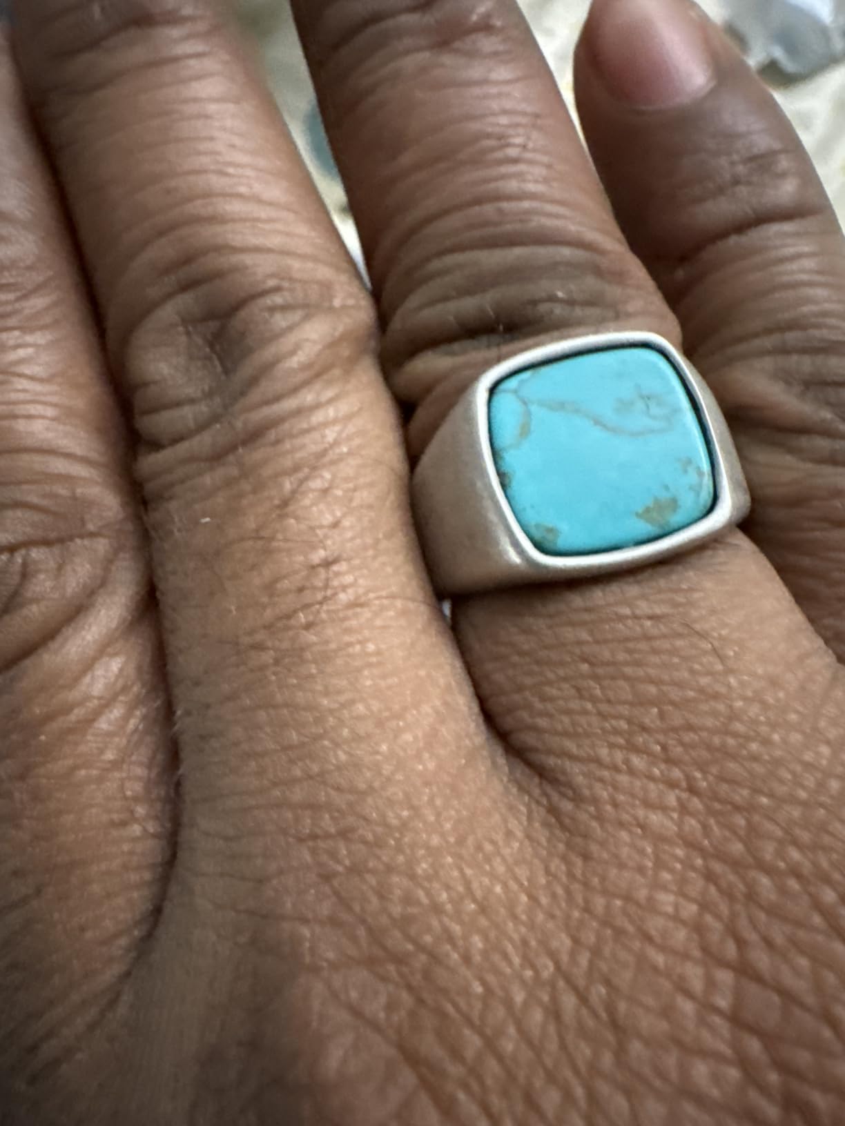 RTZN Signet Rings for Men - Premium Oxidized Stone Ring - Black Onyx, Lapis Lazuli, Turquoise Ring - 100% Waterproof & Non Tarnish Mens Stainless Steel Rings customer photo 1