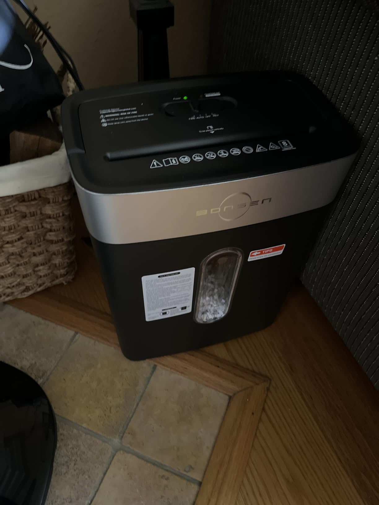 Bonsen 10-Sheet Cross Cut Paper Shredder for Home Office Heavy Duty | P-4, Portable Handle, 4 Gallons Bin, Paper and Credit Card Shredder, Black (S3201 New Version) customer photo 2