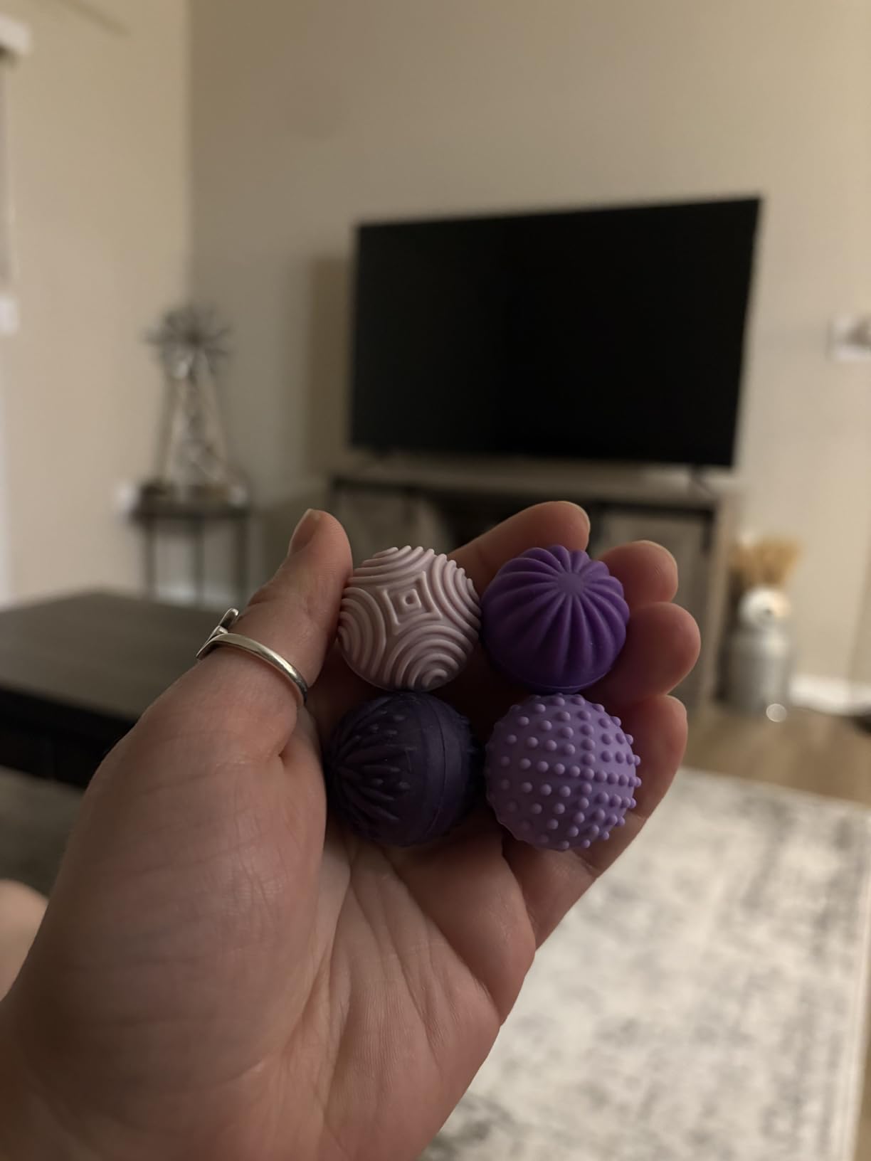 luckdoor Silicone Magnetic Balls Fidget Toys for Adults & Teens, 4PCS Stress Relief Sensory Toys for Autism ADHD Anxiety, Fun Textures Gadgets, Office Desk Toy, Stocking Stuffers for Women Men Teen Gift customer photo 1