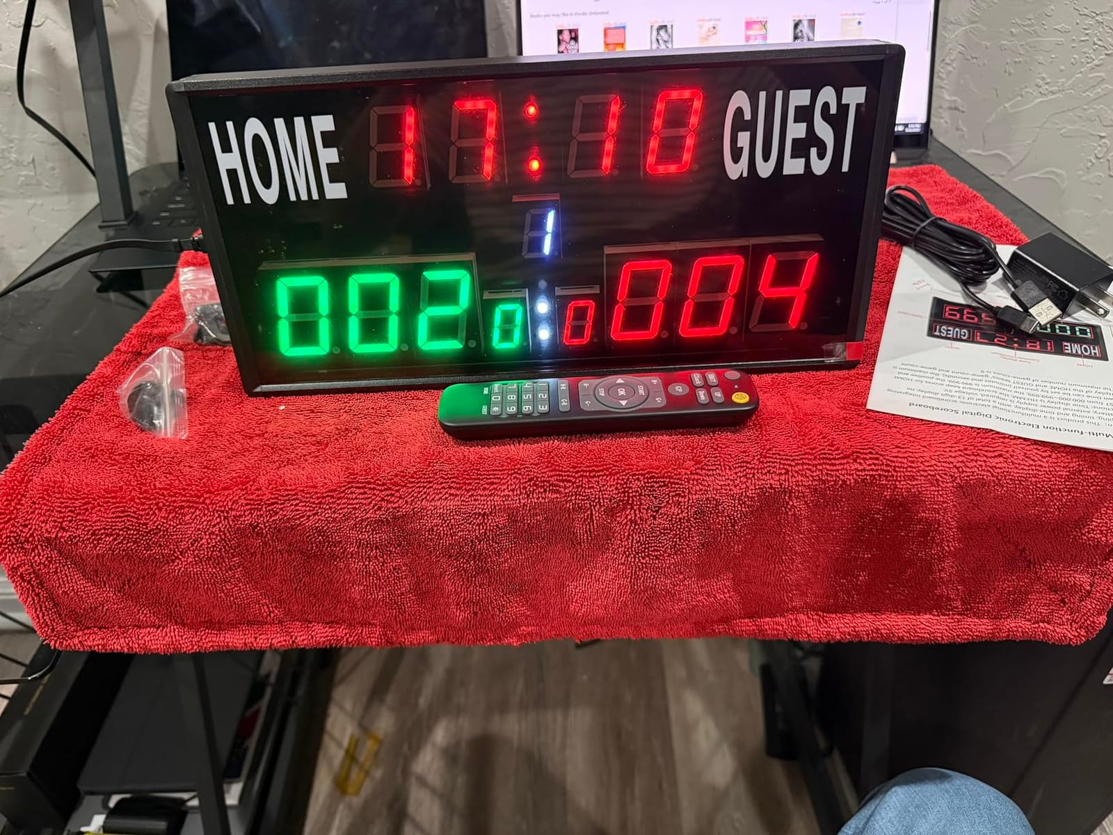 Samshow LED Electronic Scoreboard with Remote, Portable Score Keeper | Basketball Scoreboard, Shot Clock & Timer, 12/24h Real Time, For Football/Corn Hole/Ping Pong/Table Tennis customer photo 2