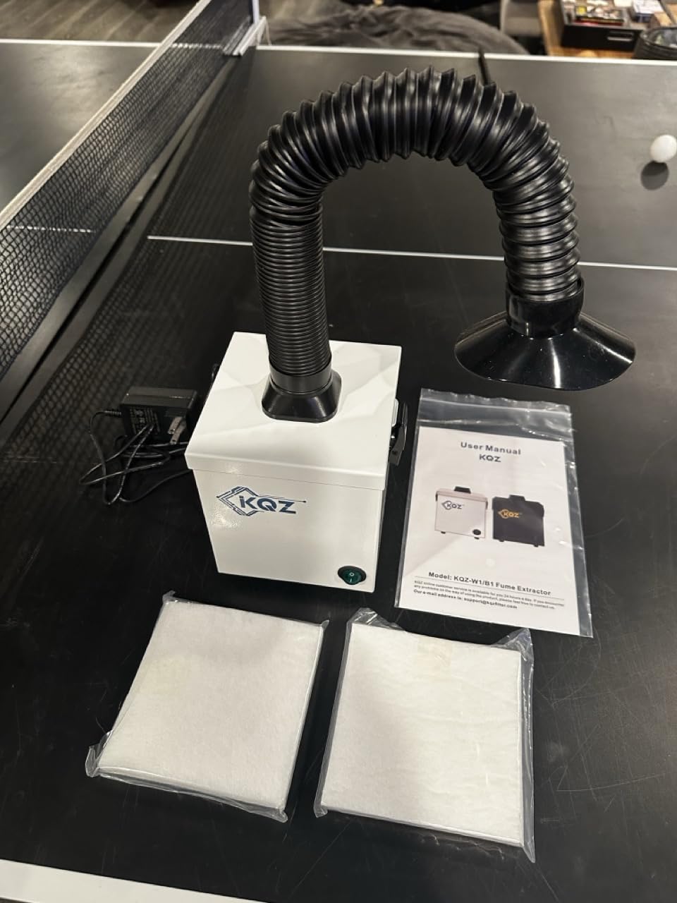KQZ W1 Solder Fume Extractor 168m³/h Smoke Absorber with H13 HEPA | 99.99% Filtration 5 Pre-Filter Smoke Extractor with 360° Adjustable Tube Desktop Portable for Welding 3D Printing Nail Salon customer photo 2