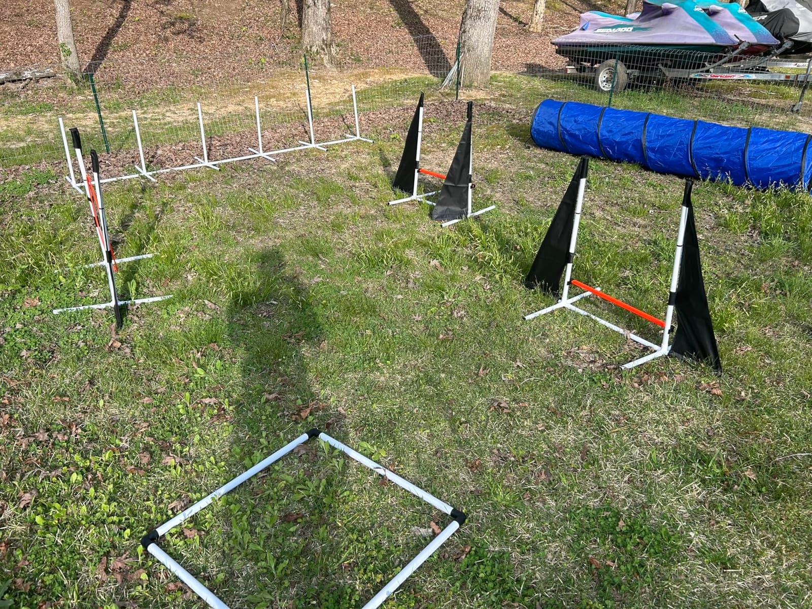 POPMOON Agility Training Equipment for Dogs, 13 PCS Dog Agility Equipment | Backyard & Indoor Training Professional Agility Course for Dogs with Adjustable Jumps, Collapsible Tunnel, Ball, Storage Bags customer photo 2