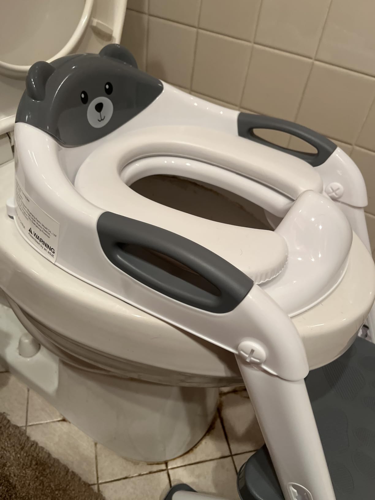 Potty Training Toilet for Toddlers, 2-in-1 Potty Training seat, Anti-Slip | SKYROKU, Fits Round & Elongated Toilets, 6 Heights, Splash Guard, Foldable, Holds 200+ lbs, Step Stool, Dishwasher Cushion customer photo 2