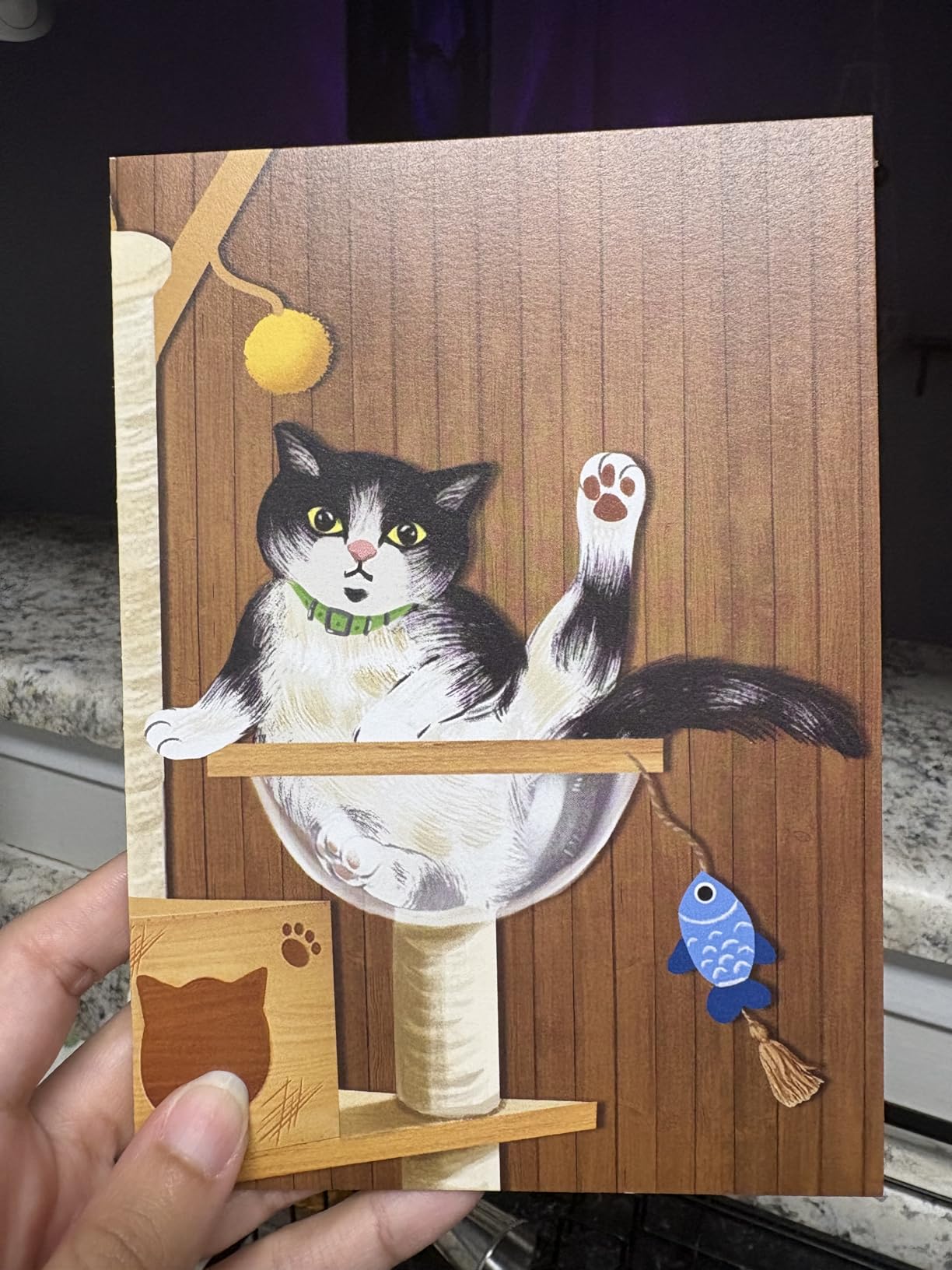POPWOW Cat Tree Pop Up Card, 5x7 Inch 3D Greeting Card, Funny Cats Design for Cat Lovers, Birthday, Mother's Day or Father's Day, Includes Envelope & Note customer photo 1