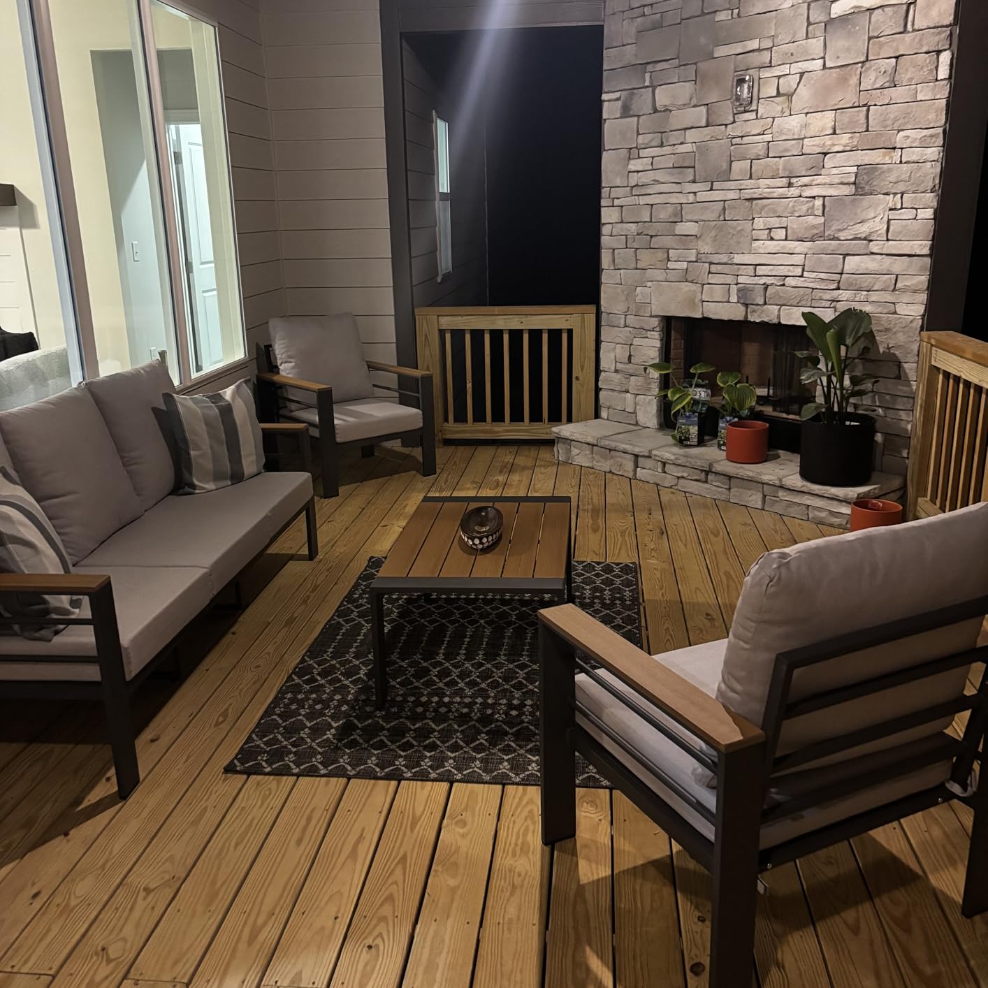 Aoxun Patio Furniture Set, Aluminum Outdoor Furniture with Oversized Seats | All Weather Outdoor Sectional with Washable 5