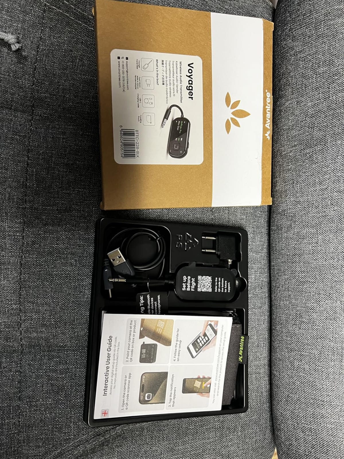 Avantree Voyager Airplane Bluetooth Adapter with OLED Display | Easy Pairing for AirPods, Bose & Bluetooth Headphones, aptX Adaptive & Auracast Audio Transmitter for Flights & Travel customer photo 1