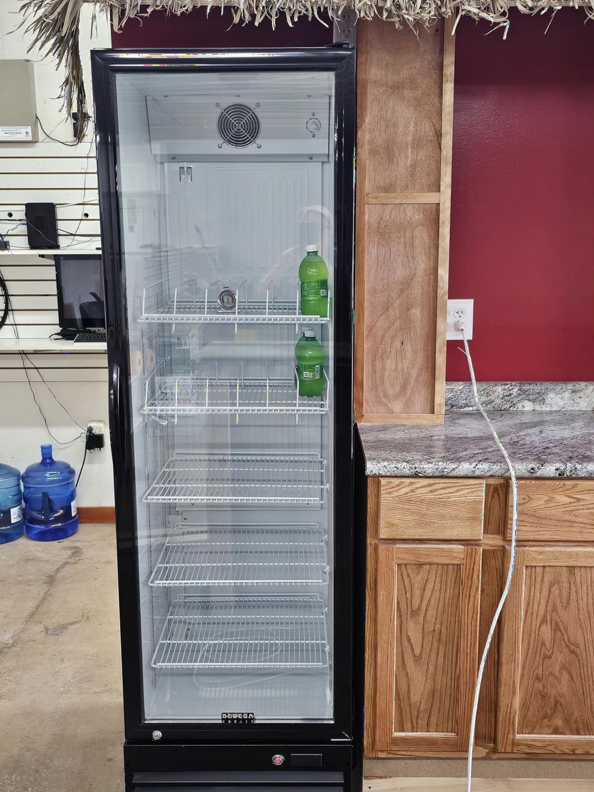 BODEGA 12.5 Cu.Ft Commercial Glass Door Drink Display Beverage Refrigerator | Upright commercial merchandiser; tempered glass door; lockable casters for retail drink display customer photo 1