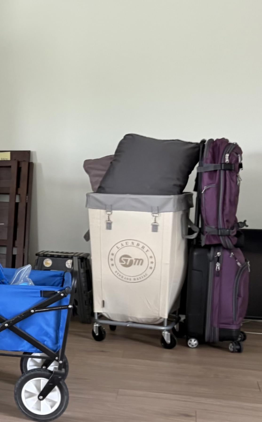 STORAGE MANIAC Commercial Laundry Hamper with Heavy Duty Steel Frame, 160L Industrial Laundry Basket Cart with Wheels for Hotel, Home, Laundry Room customer photo 2