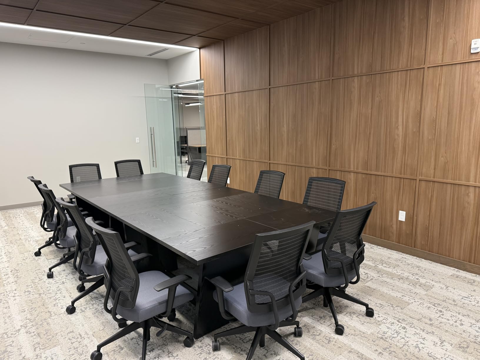 Tribesigns 12FT Conference Table, Modern Meeting Seminar Table for 12-14 Person, Rectangular Solid Executive Business Furniture Boardroom Desk for Office (Set of 2, Light Brown) customer photo 1