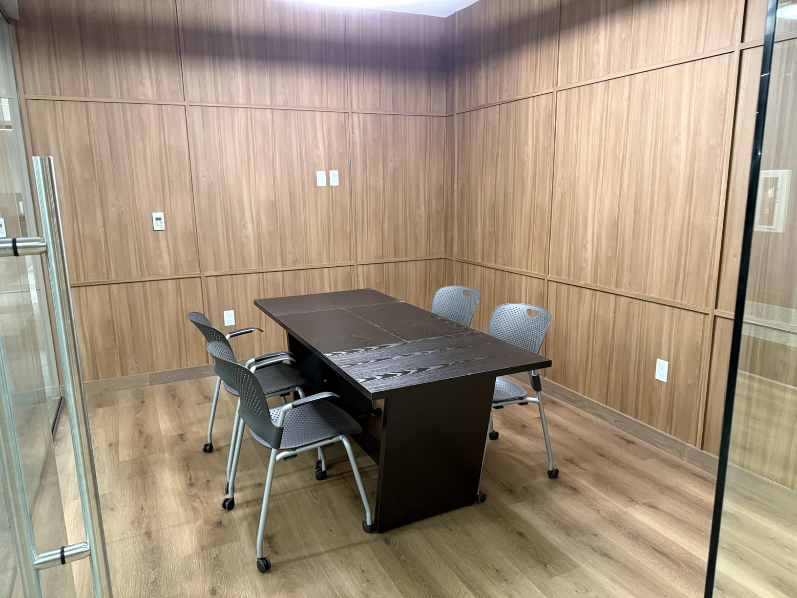 Tribesigns 12FT Conference Table, Modern Meeting Seminar Table for 12-14 Person, Rectangular Solid Executive Business Furniture Boardroom Desk for Office (Set of 2, Light Brown) customer photo 2