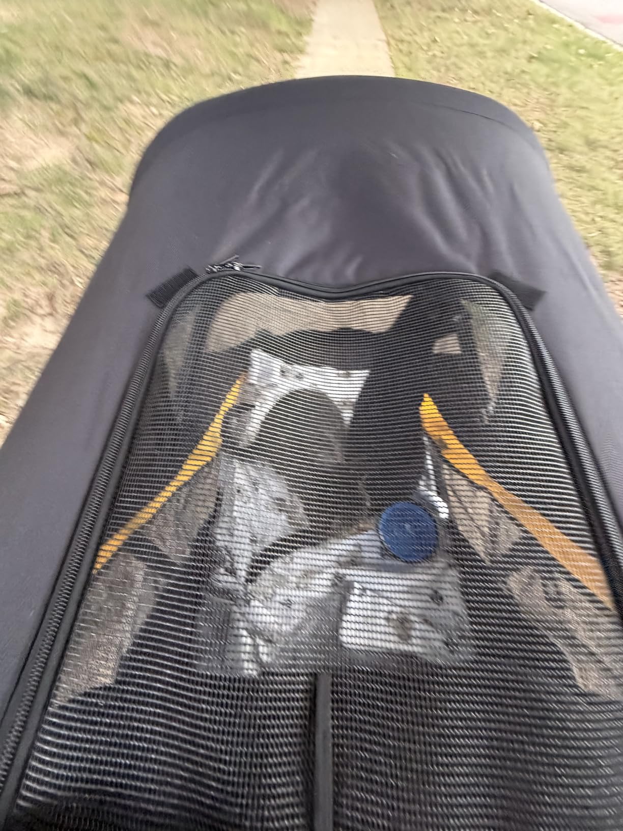 Petbobi Dog Stroller for Large Medium Dogs up to 80 lbs, Dual Entry | One-Hand Fold, One-Foot Brake, All Terrain 360 Swivel Front Wheel, Heavy Duty Air Mesh Wagon, Low Step-In for Senior Pets customer photo 1