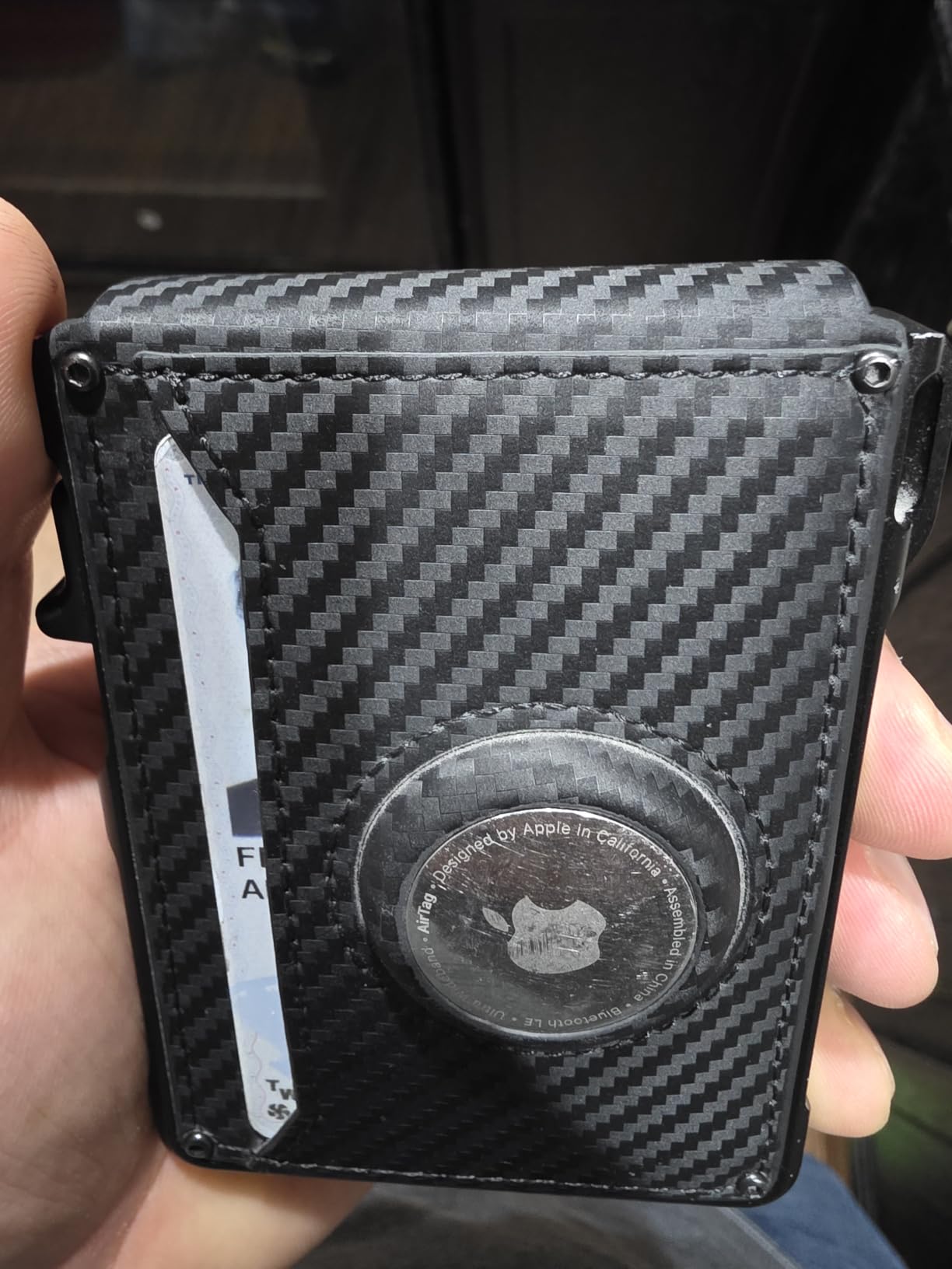 Airtag Wallet for Men Smart Wallet for Air Tag RFID Blocking Minimalist | Slim Pop Up Metal Credit Card Holder for 12+ Cards, ID Window & Money Clip Inside Birthday Gifts for Men, No Airtag Included customer photo 1