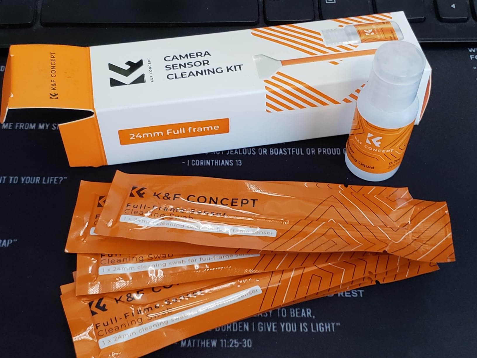 K&F CONCEPT 24mm Full Frame Sensor Cleaning Kits, with 20ml Sensor Cleaner | Sensor SwabsX6, Vacuum Sealed, Gentle Cleaner, Multi-Device Use, Precision Cleaning,for Nikon Sony Canon Camera Clean,MA01 customer photo 1