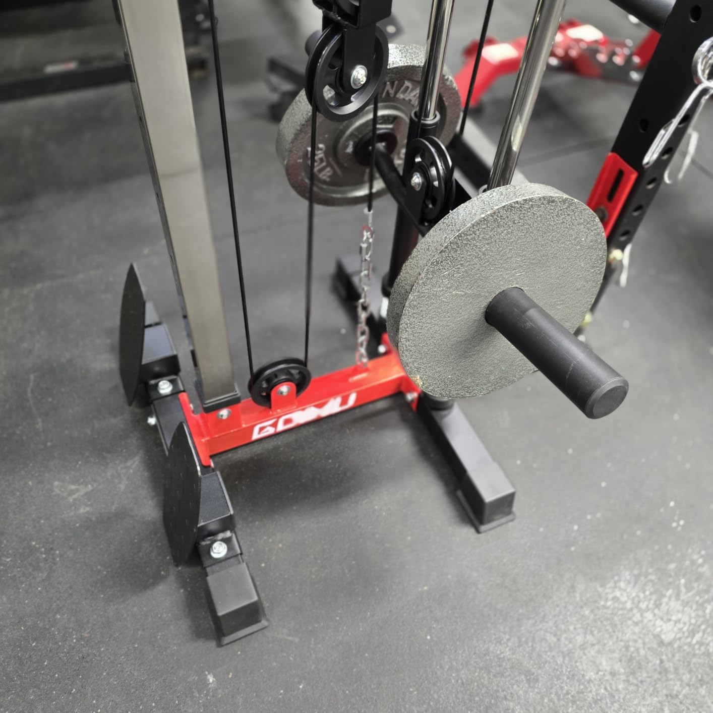 Wall Mount Cable Station, WM1 Cable Crossover Machine with 17 Positions, High and Low Cable Crossover Machine with Removable Footplate for Garage Home Gym customer photo 1