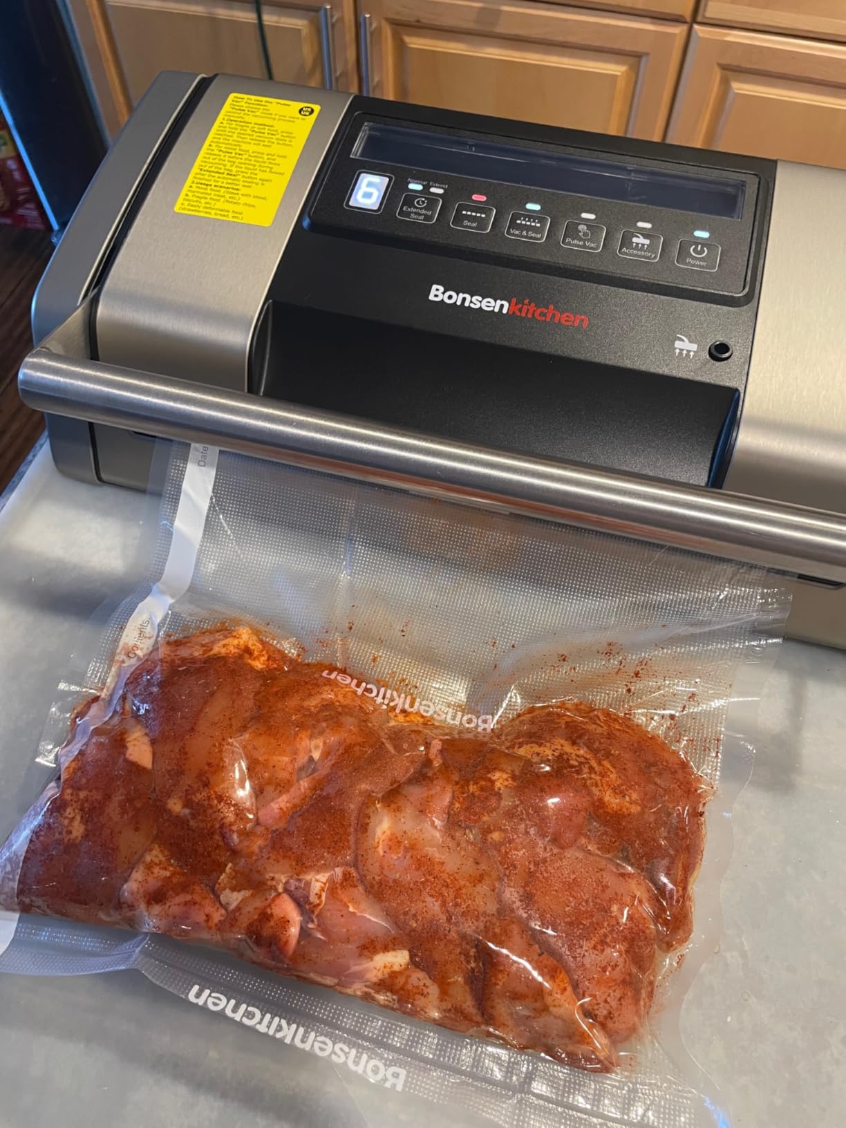 Vacuum Sealer for Food, 5-in-1 Heavy Duty Performance | Built-in Cutter & Bag Storage for Sous Vide, Vacuum Sealer Machine Suitable for Dry & Moist Food Types, 1 Roll & 10 Bags customer photo 1