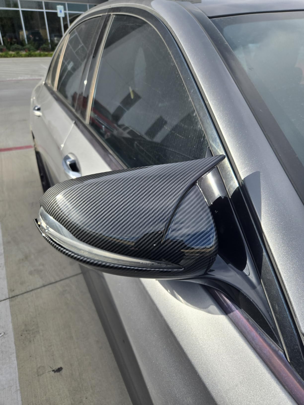 Pair Door Side Mirror Cover Cap, Car Rearview Trim Accessories for Mercedes Benz C E S GLB GLC Class W205 W213 W238 W463 W222 W253 X205 X253 Coupe C217 C253 (Carbon Fiber color) customer photo 2