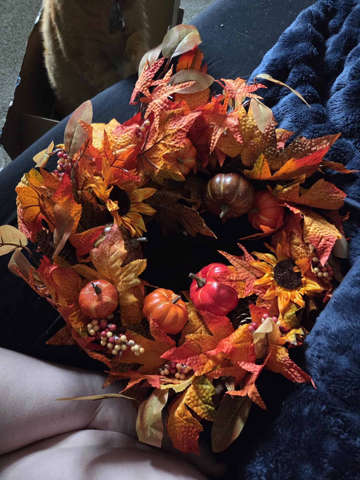 Fall Decorations for Home, Fall Autumn Thanksgiving Wreaths for Front Door | 22 Inch Fall Harvest Wreath for Front Door Outside, Autumn Pumpkin Sunflower Wreaths for Indoor Outdoor Home Porch Fall Decor customer photo 1