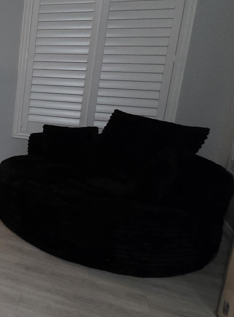 Oversized Round Chaise Longue Chair Indoor, Modern 55-inch Upholstered Corduroy Deep Seat Circle Single Cloud Lounge Floor Sofa Chair for Living Room, Bedroom Apartment, Beige customer photo 2