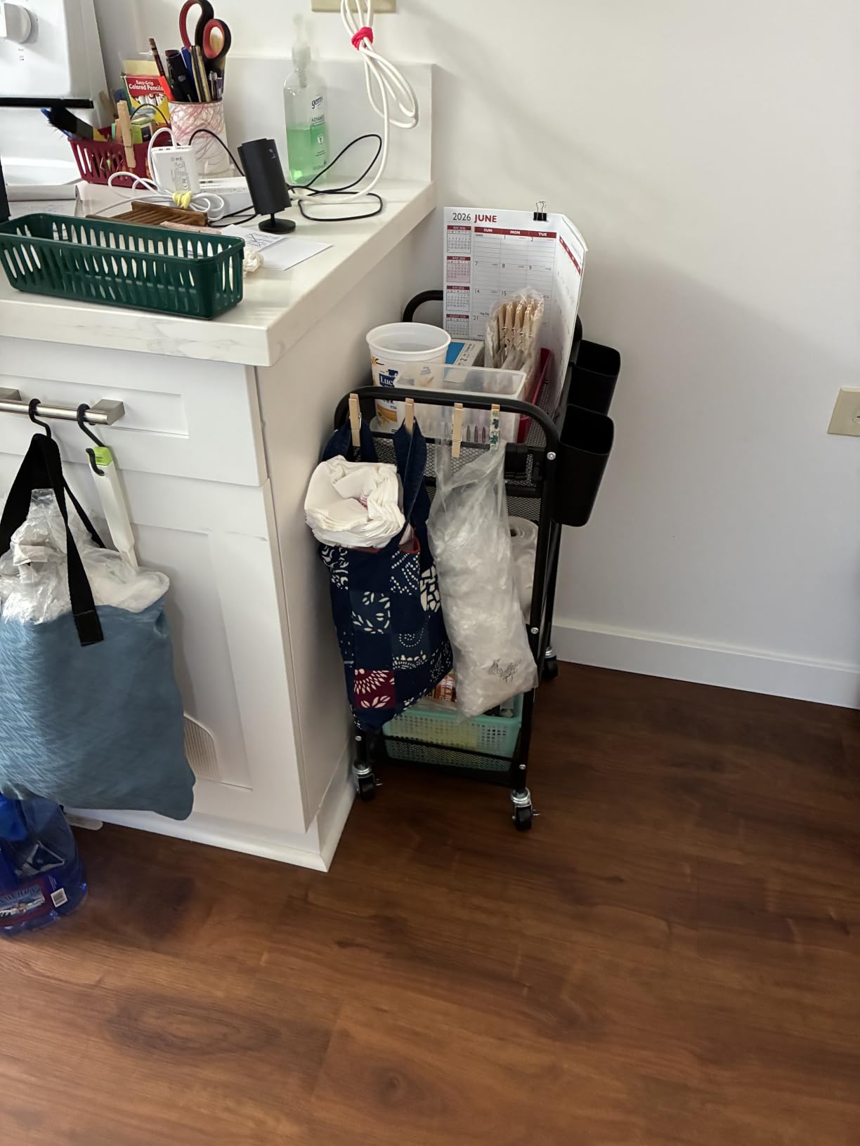 YASONIC 3 Tier Metal Rolling Cart, Black Utility Storage Cart with Wheels customer photo 2