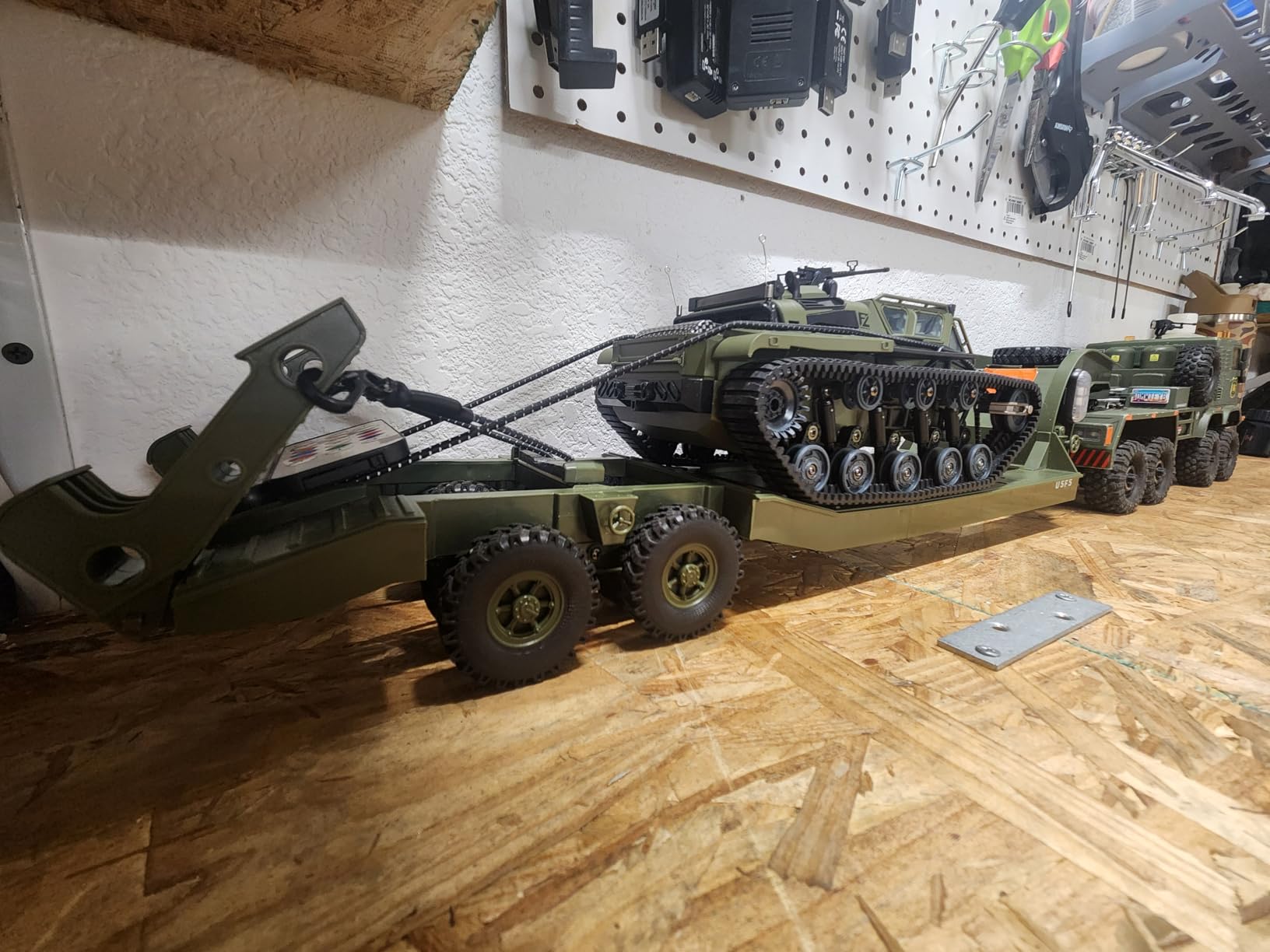 RC Tank All Terrain Army Truck for Kids - 2.4G Fully Proportional Remote Control Military Vehicle with 2 Batteries, Rock Crawler 4WD 360°Rotating Drifting Car with Cool Lights, Great Gift for Boys customer photo 1