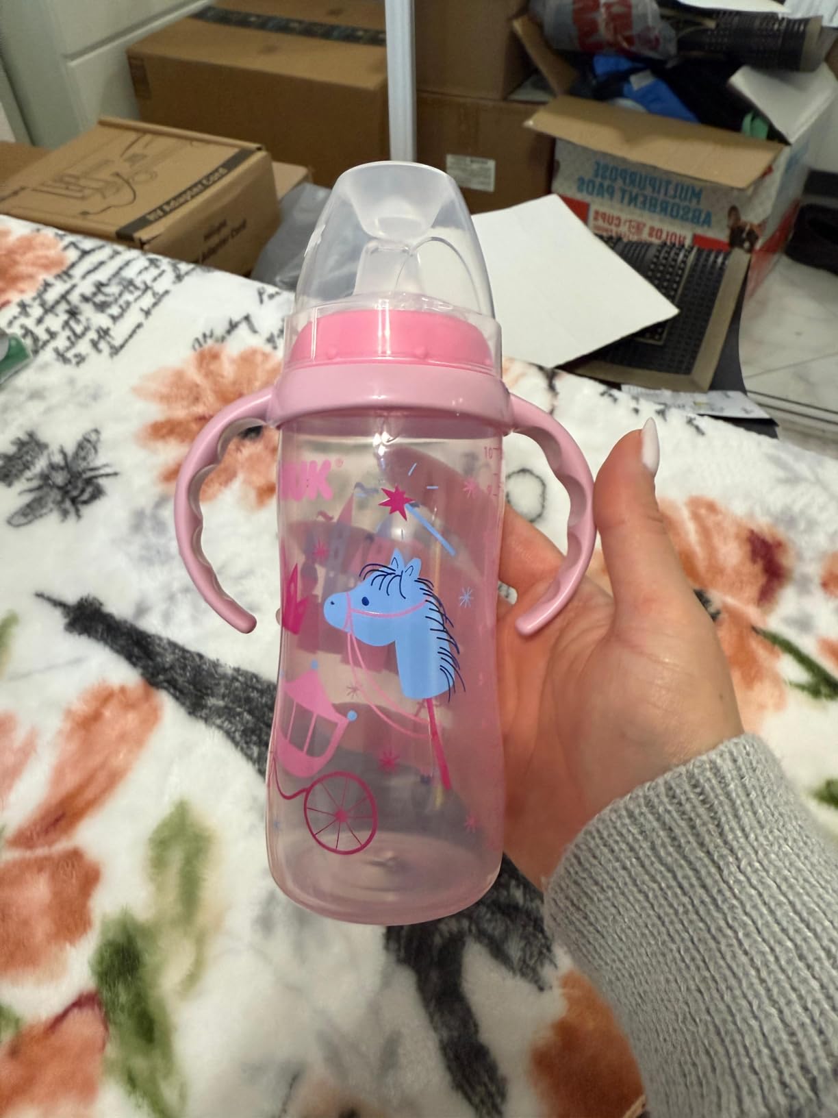 NUK Learner Cup, 8+ Months, Fun Fruits and Animals, Amazon Exclusive Collection, 10 Oz, Pack of 2, BPA-Free, Soft Spout, Spill Proof Sippy Cup customer photo 1