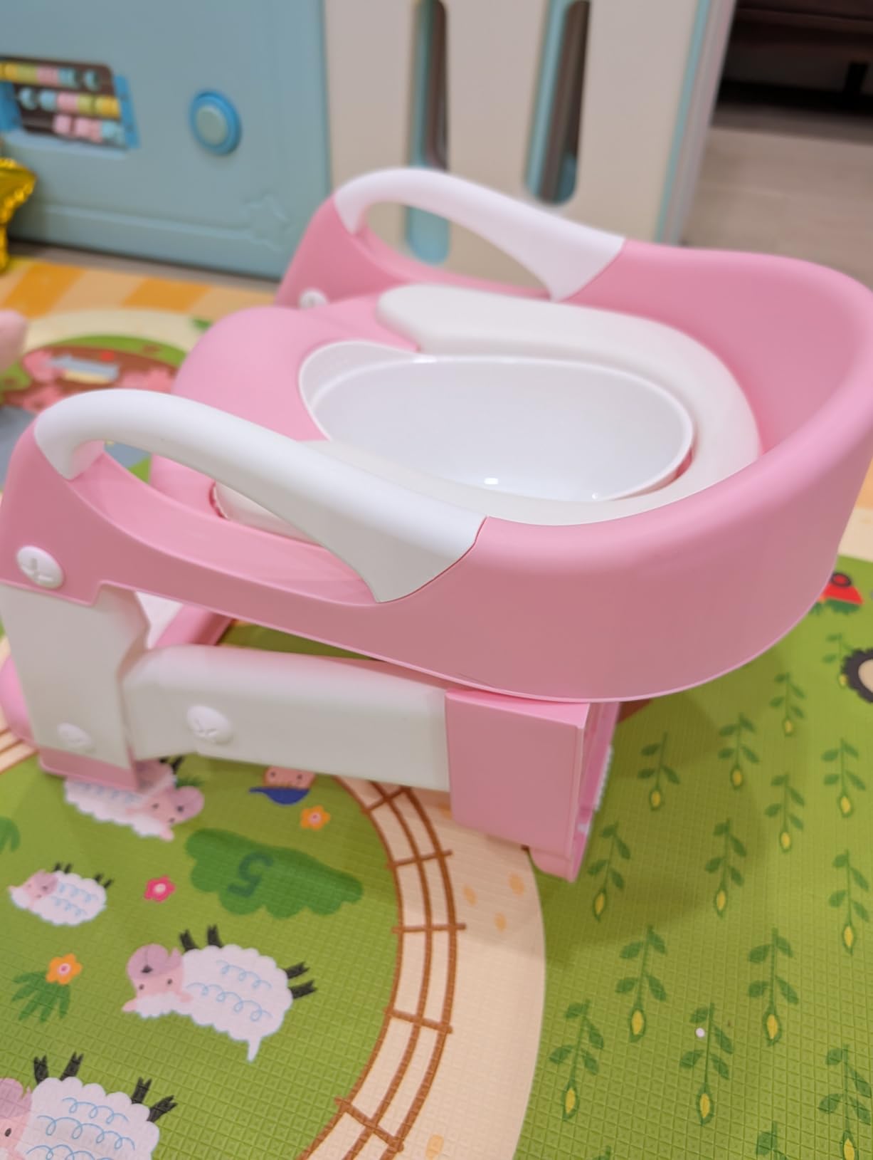 3-in-1 Potty Training Seat & Training Toilet & Potty Chair, Height Adjustable Toddler Toilet Seat for Kids, Foldable Potty Training Toilet with Splash Guard & Anti-Slip Steps customer photo 1