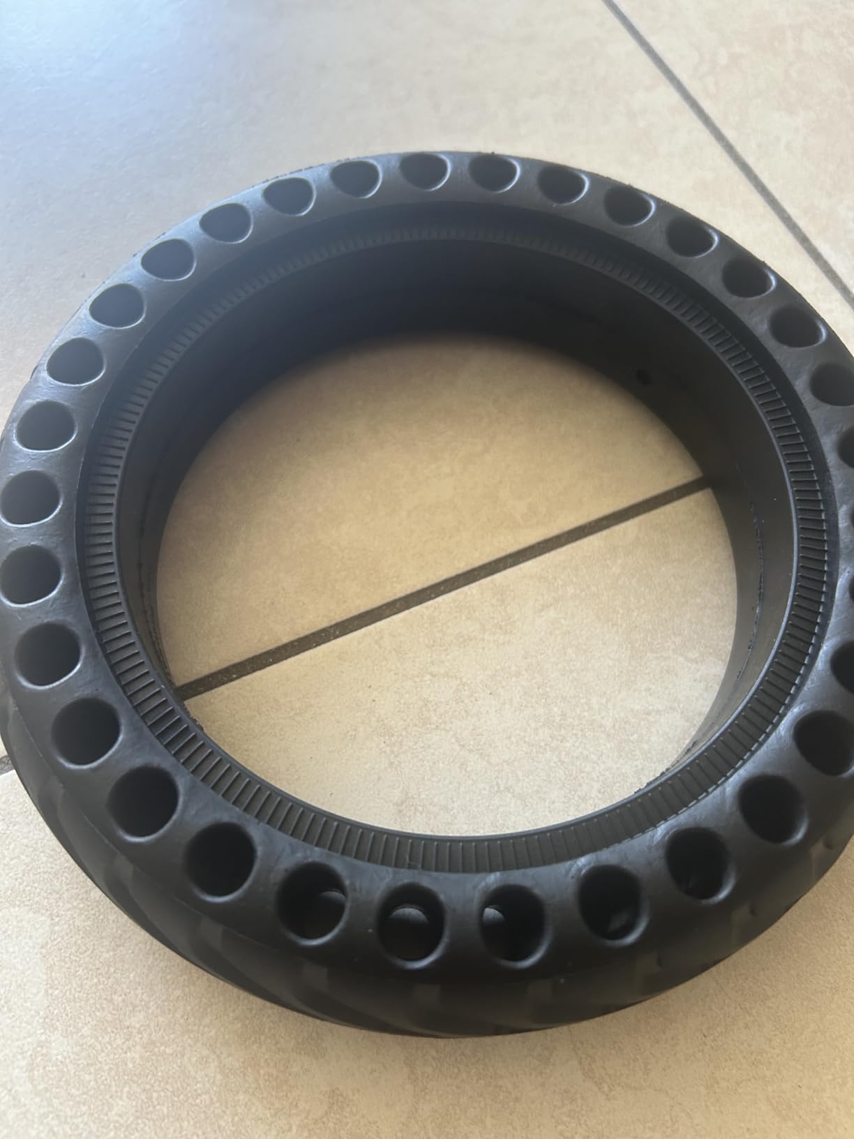 8.5x2.0 (50/75-6.1) Solid Scooter Tires, 2 Pack, Classic Pattern | Solid rubber with hollow cushioning design, airless and puncture resistant, grooved tread, no inflation needed customer photo 1