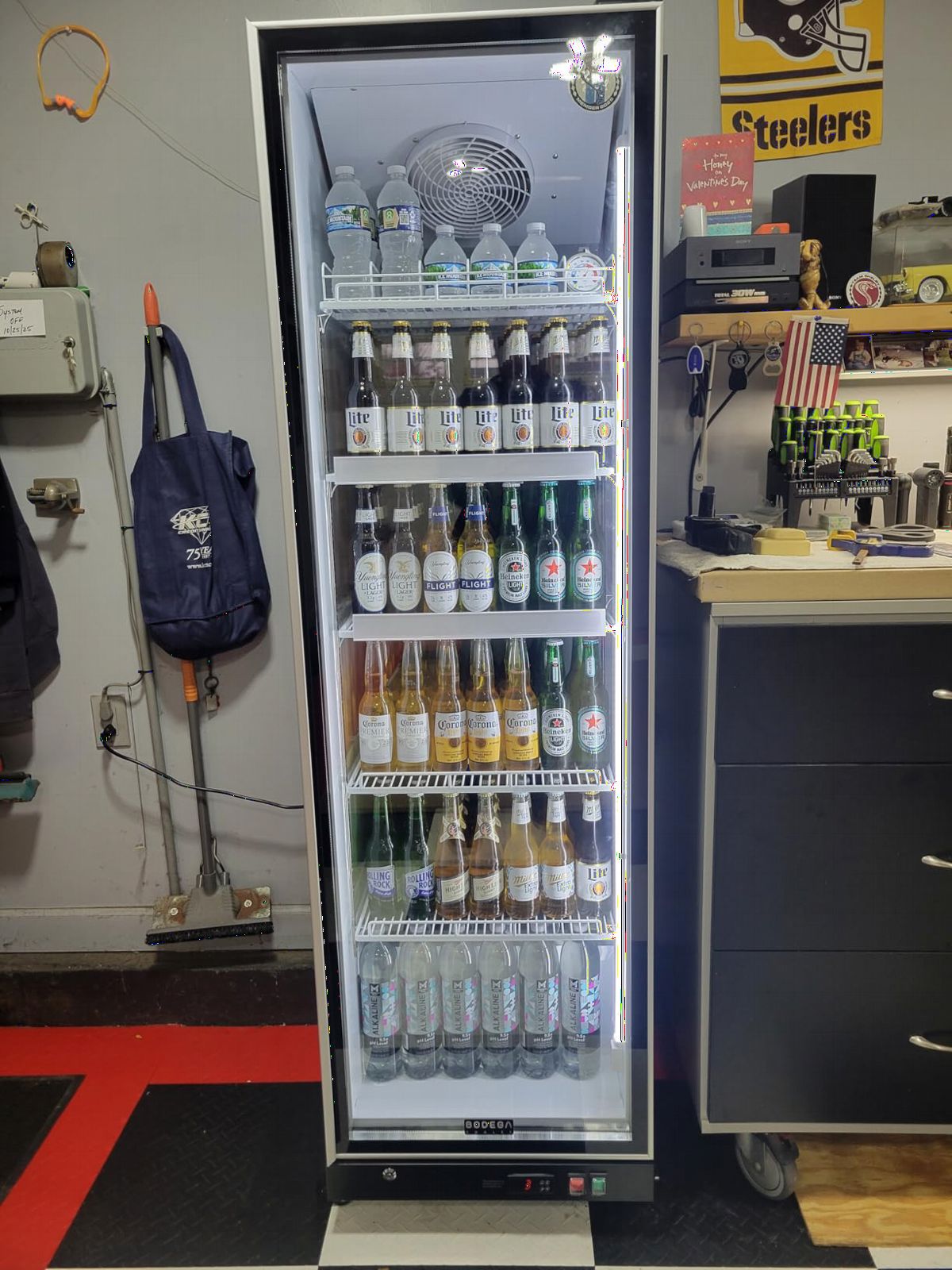BODEGACOOLER 12.5 Cu. Ft. Upright Commercial Beverage Refrigerator, Large Glass-Door Display Merchandiser, Energy-Star Rated Drink & Bar Cooler with Soft LED Lighting and Adjustable Shelves customer photo 1