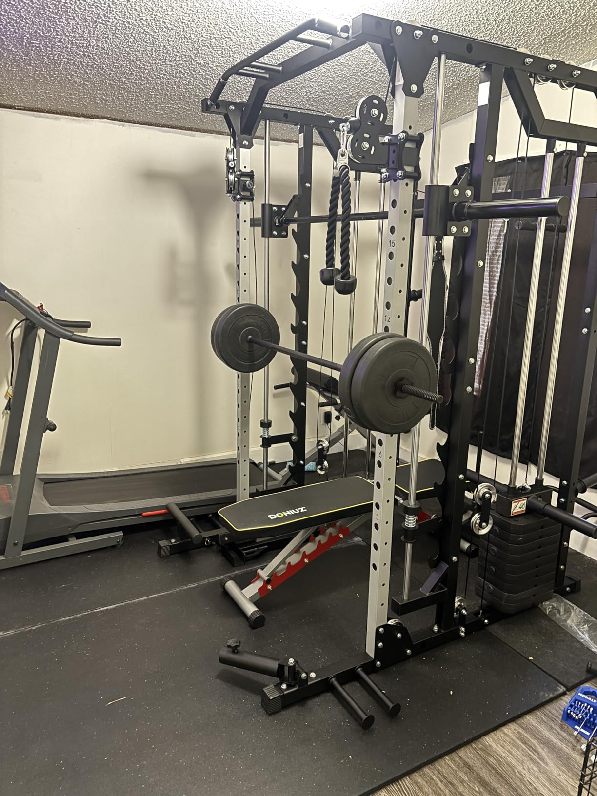 Major Fitness Drone2 Advanced Training Smith Machines - All-in-One Home Gym Squat Rack with Aluminum Pulley Set, Weight Bar, Dual LAT Pull-Down Systems & Cable Crossover Machine for Full-Body Workouts customer photo 1