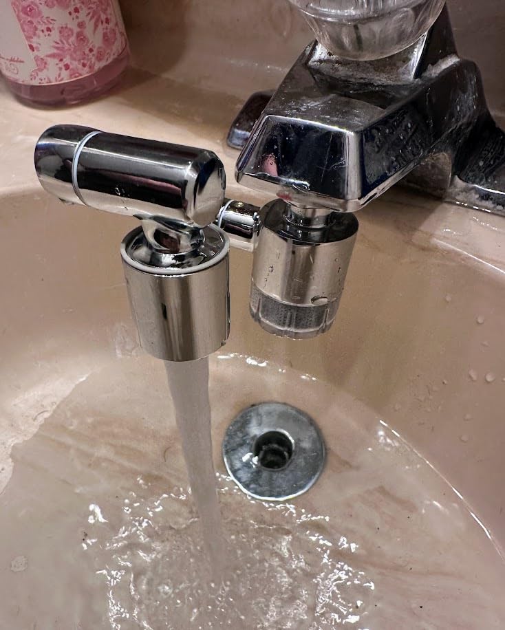 ATQ Water Filter for Sink Faucet Extender Aerator, Reduce Chlorine 1080° Rotating 2 Modes Spray Attachment for kitchen/Bathroom/Toddlers, 9pcs Filter (Aerator1080) customer photo 2
