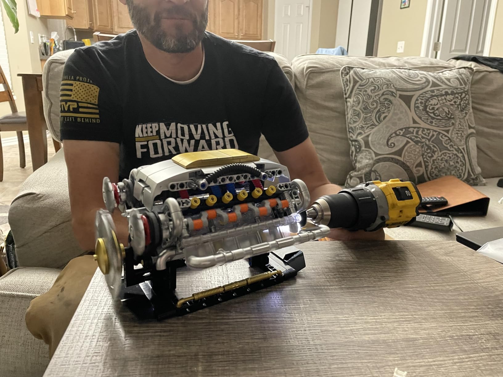V8 Engine Model Kit that Runs, Build Your Own Mini Visible Car Motor, Physical Science Experiment Building Set for Adults & Teens, STEM Toy Gift for Boys 14+ (703 PCS) customer photo 1