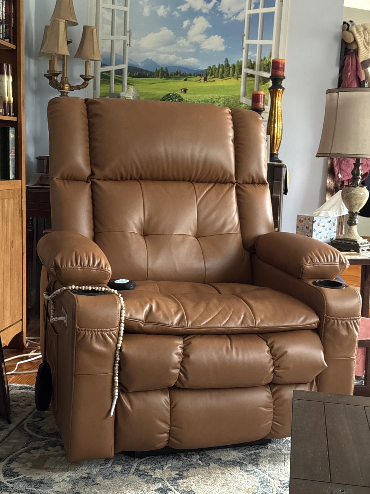 Dual Motor Power Lift Recliner for Elderly with Massage and Heat, Camel customer photo 2