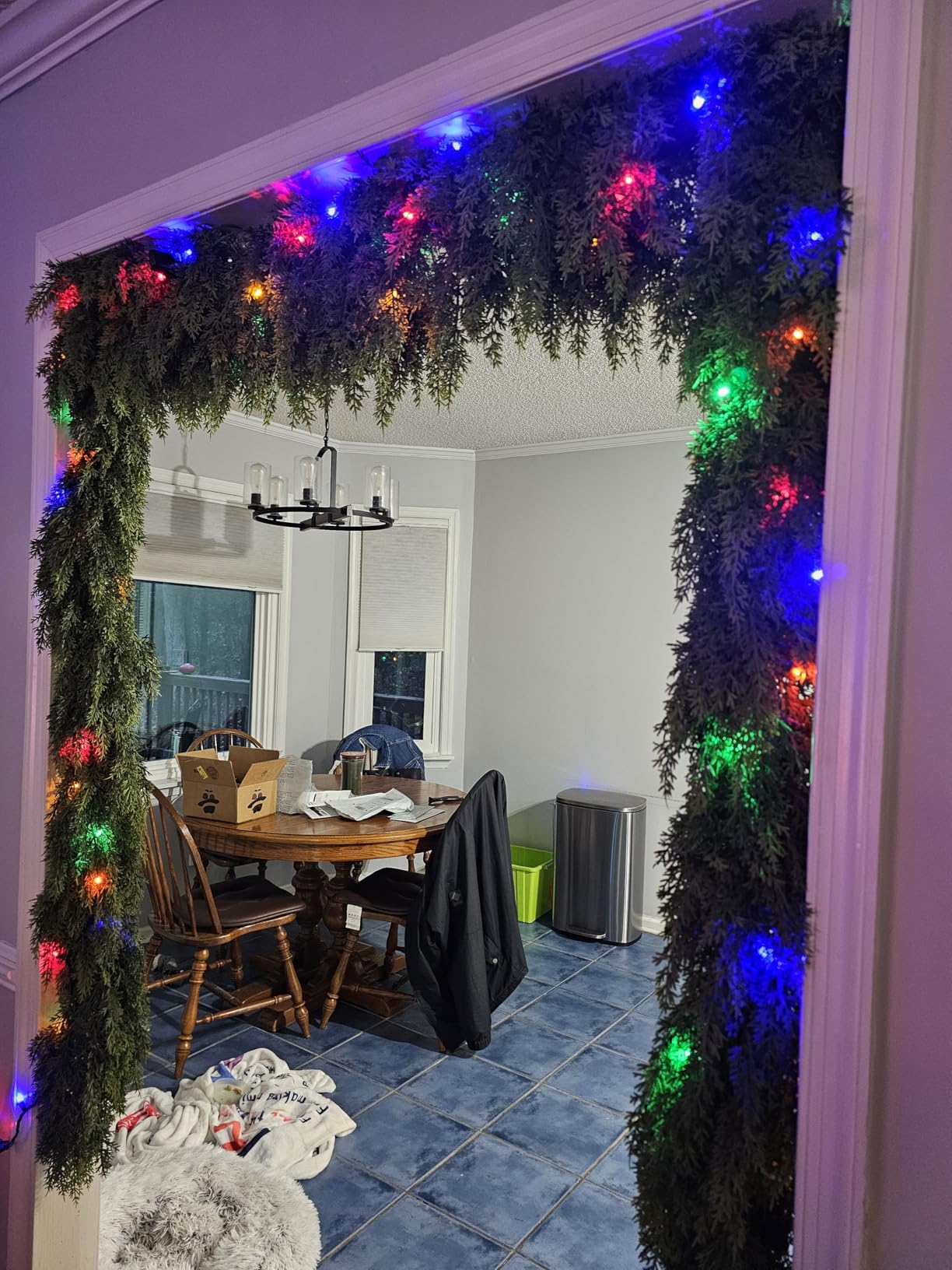 9 Ft Christmas Cedar Garland, Realistic Faux Pine Garlands, Green Artificial Greenery Garland for Winter Home, Mantle, Fireplace, Indoor, Outdoor Christmas Decorations (1Pcs) customer photo 1