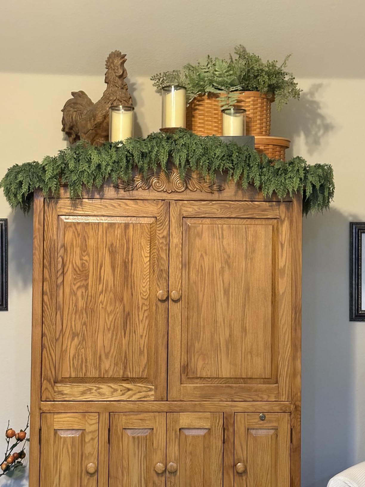 9FT Christmas Cedar Garland Real Touch Greenery for Mantle Decor | Realistic Thick Artificial Winter Garland for Fireplace Stairs Porch Outdoor Indoor Xmas Decoration customer photo 1