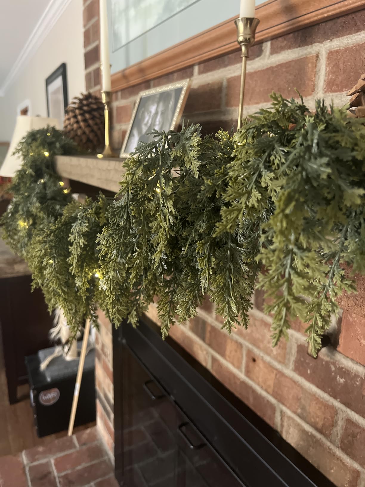 9FT Christmas Cedar Garland Real Touch Greenery for Mantle Decor | Realistic Thick Artificial Winter Garland for Fireplace Stairs Porch Outdoor Indoor Xmas Decoration customer photo 2