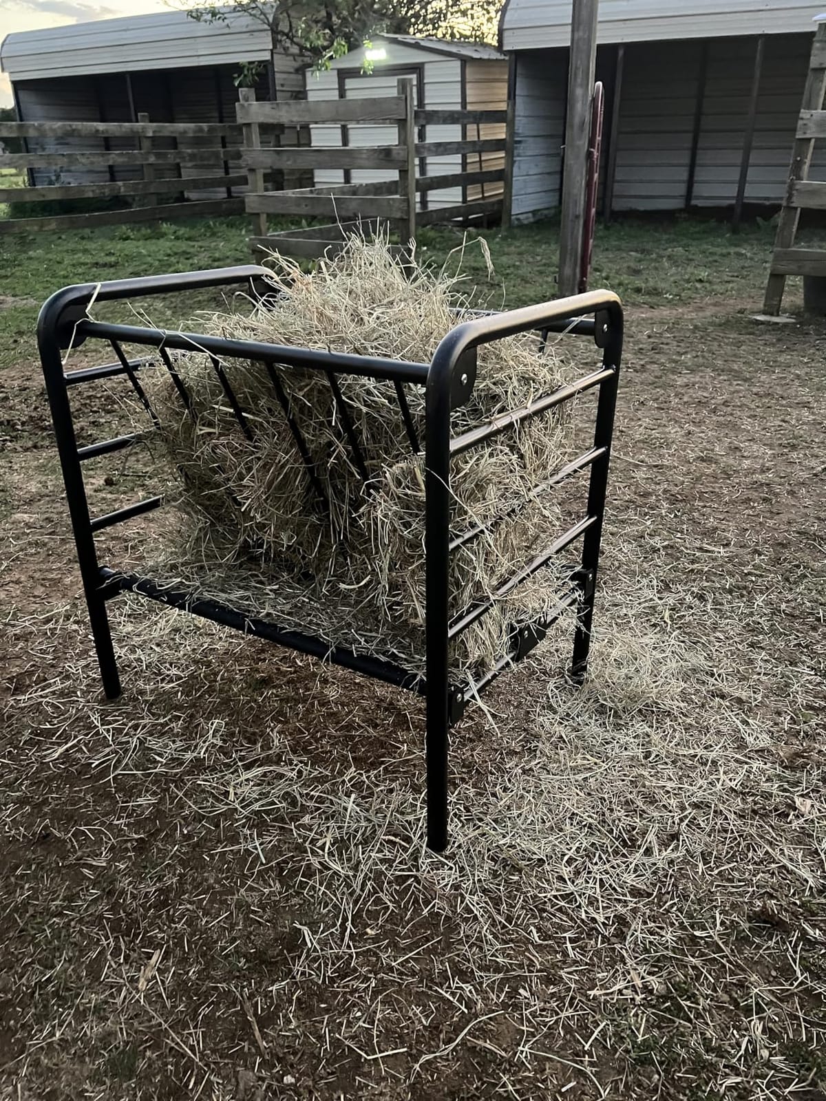 Livestock Hay Feeder 35 Gallon | Heavy Duty Livestock Feeder, Pasture Feeder, Metal Hay Feeder for Mini Horse, Ponies, Goats and Sheep for Hay Feeding customer photo 1