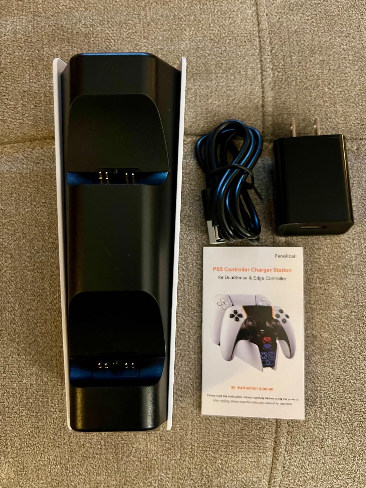 Fenolical PS5/PS5 Slim/Pro Stand with Adjustable Cooling Fan, PS5 Cooling Stand for PS5/PS5 Slim/Pro, PS5 Cooling Station with Dual Controller Chargers and RGB Light customer photo 1