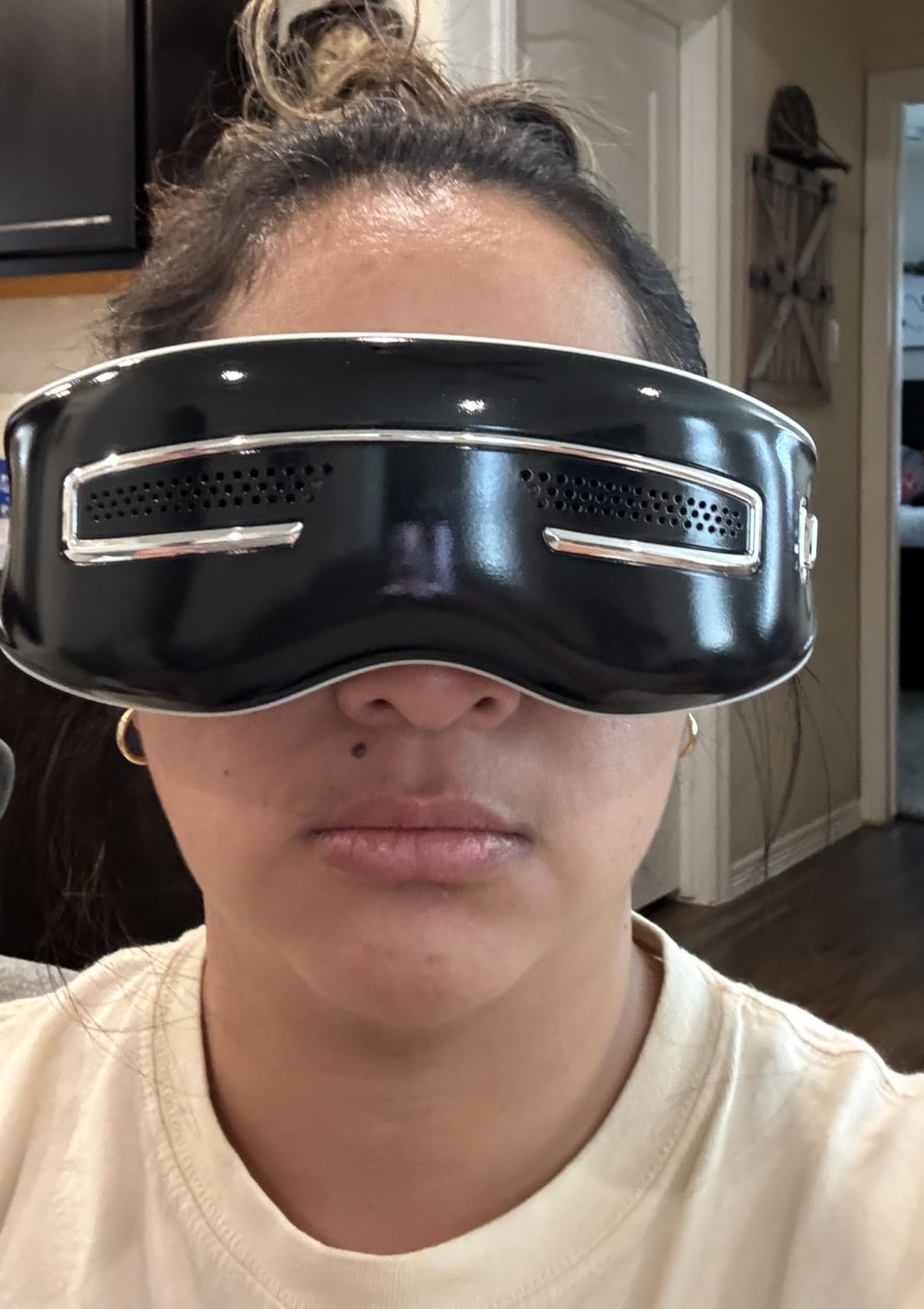 Morfone Eye Massager with Heat and Cooling, Integrated Smart Sleep Mask | with Nose Rest & Silicone Massage Head, 4 Massage Modes for Migraines, Dry Eye, Dark Circles, Bluetooth Music, Gift for Mother customer photo 2