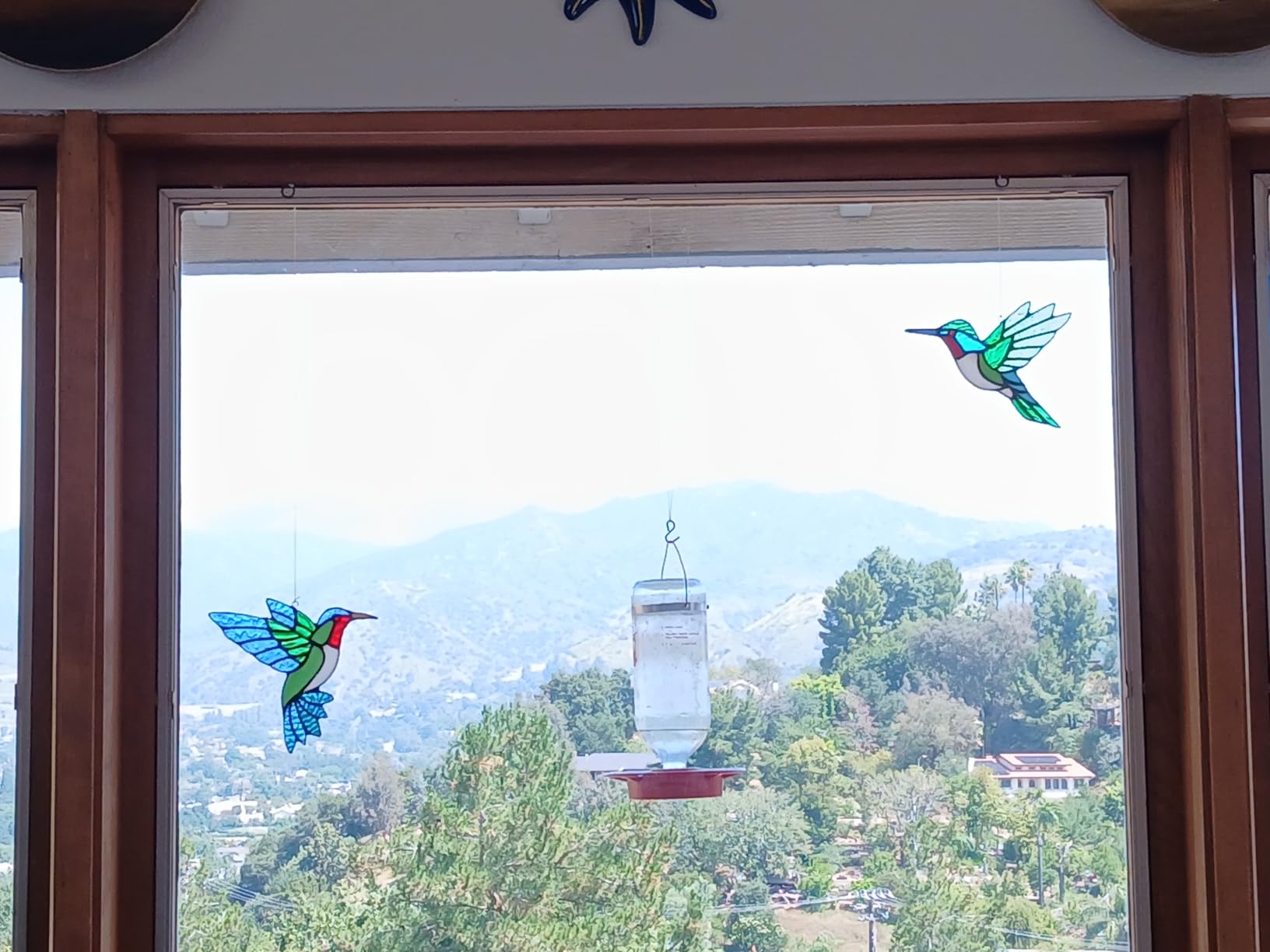 2 Pcs Hummingbird Stained Glass Window Hanging Suncatchers,Gifts for Women | Handmade Copper Foil Art,Birthday Anniversary Gift For Mom Grandma Wife Mother In Law,Bird Lovers Sun Catcher Decor,6 Inch customer photo 2