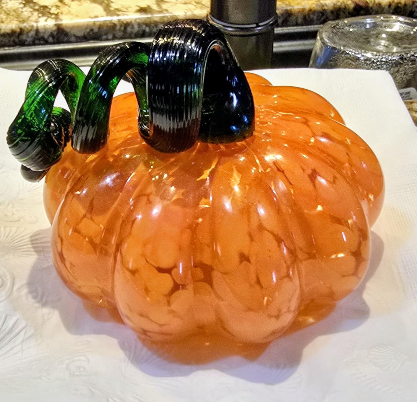 7 Inch Orange Artificial Pumpkin Fake Foam Lifelike Craft Pumpkin | Paintable Carvable DIY Craft Faux Pumpkins for Decorating Thanksgiving Halloween Fall Harvest Rustic Farmhouse Party Tabletop customer photo 1