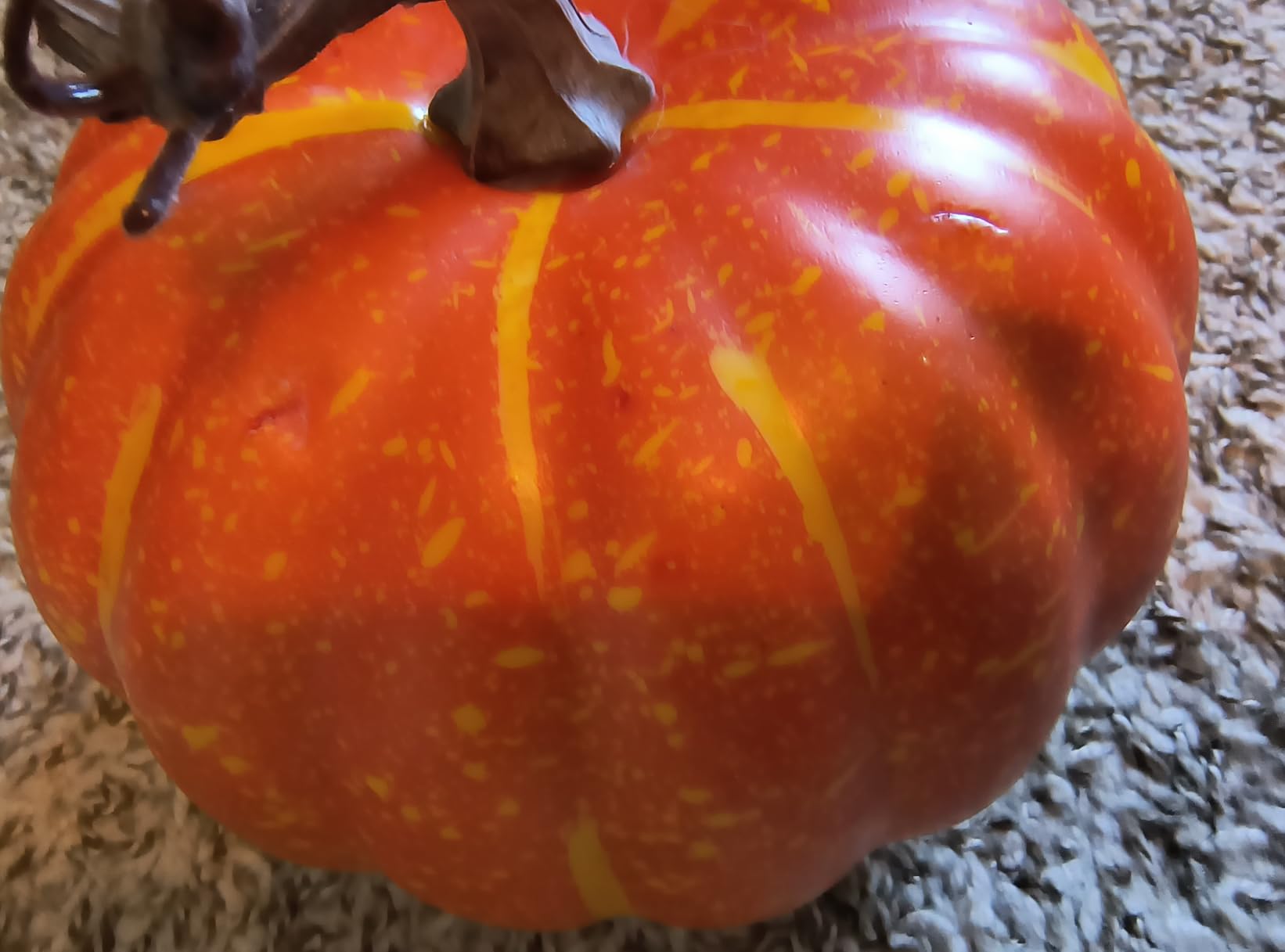 7 Inch Orange Artificial Pumpkin Fake Foam Lifelike Craft Pumpkin | Paintable Carvable DIY Craft Faux Pumpkins for Decorating Thanksgiving Halloween Fall Harvest Rustic Farmhouse Party Tabletop customer photo 2