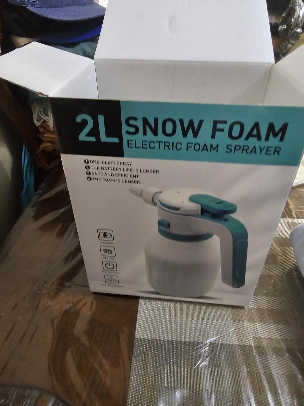 Electric Foam Sprayer, 2L Cordless Rechargeable Car Wash Foam Cannon | Cordless electric foam sprayer no pressure washer needed Just add soap charge and start foaming for car wash garden and patio customer photo 2